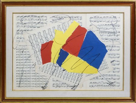 ARTURO CARMASSI Composizione con spartiti musicali - Composition with Sheets...