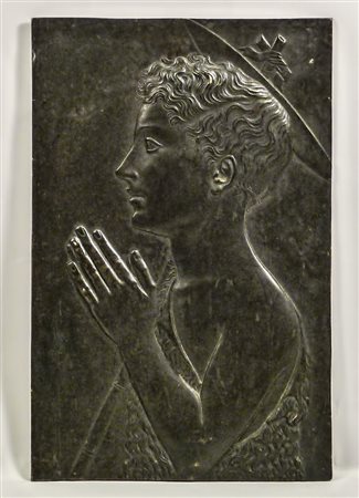 BASSORILIEVO IN BRONZO PATINATO - PATINATED BRONZE LOW-RELIEF raffigurante...