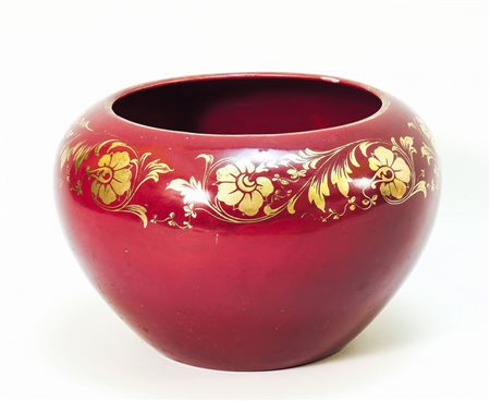 CACHEPOT IN TERRAGLIA - POTTERY CACHEPOT S.C. Richard corpo globulare ornato...