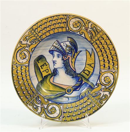 PIATTO DA PARATA IN TERRACOTTA SMALTATA A LUSTRO - GLAZED TERRACOTTA PLATE...