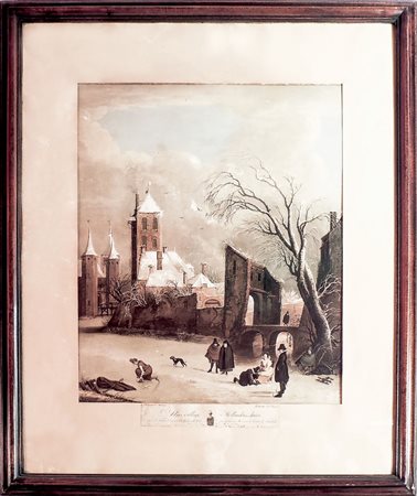 JOHANNN GOTTLIEB PRESTEL (1739-1808) Paesaggio con personaggi - Landscape...