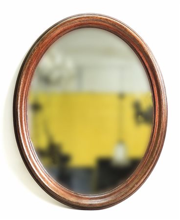 SPECCHIERA OVALE IN ROVERE - OVAL OAK MIRROR cm 91x71