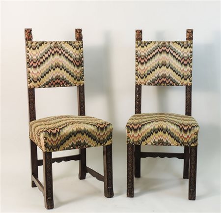 SERIE DI SEI SEDIE IN NOCE - SIX WALNUT CHAIRS inizio del XX secolo - early...