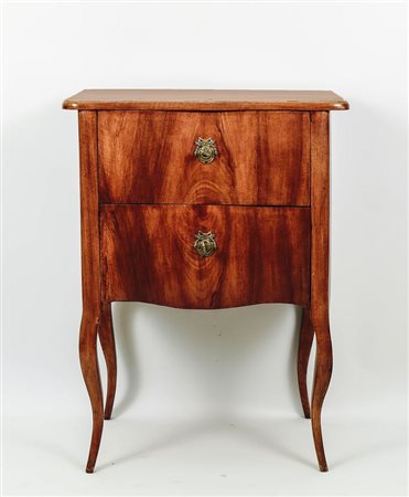 COMODINO IN NOCE - WALNUT NIGHT TABLE XIX secolo - 19th Century due cassetti...