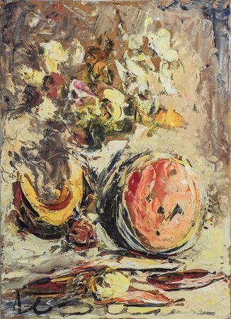 PAOLO MASSIMO ABRANS Natura morta con frutta - Still Life with Fruits olio su...