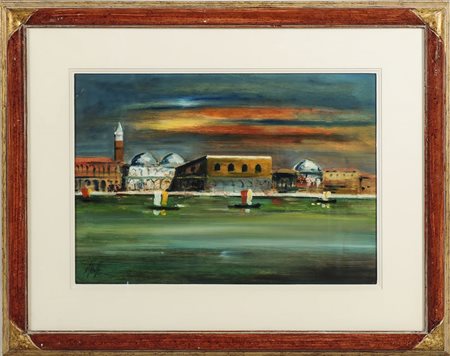 SALVATORE MAGAZZINI Venezia - Venice olio su tavoletta - oil on panle,...