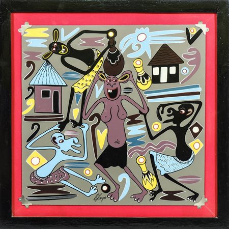 GEORGE LILANGA (1934-2005) Composizione con figure - Composition with Figures...