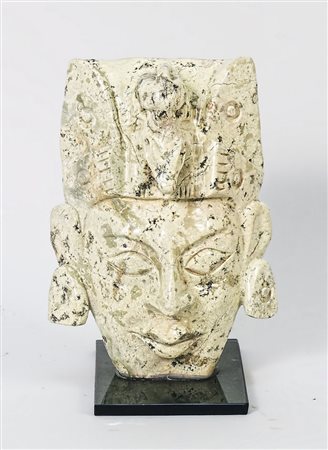 MASCHERA IN PIETRA SAPONARIA - SOAPSTONE MASK h cm 21,5