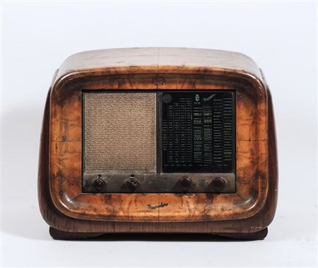 RADIO A VALVOLE IN RADICA DI NOCE - BURR WALNUT VALVE Radio Magnadyne VS72,...