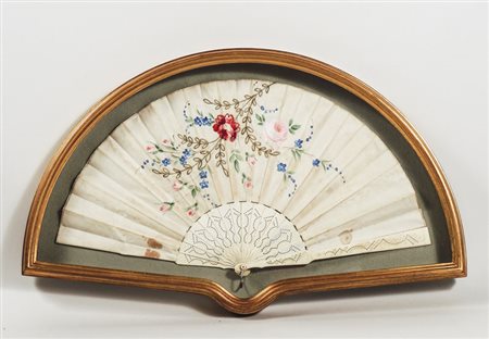 VENTAGLIO - FAN inizio del XX secolo - early 20th Century pagina in seta...