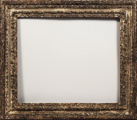 CORNICE IN LEGNO INTAGLIATO E DORATO - GILTWOOD FRAME lievi difetti cm 58x66,...