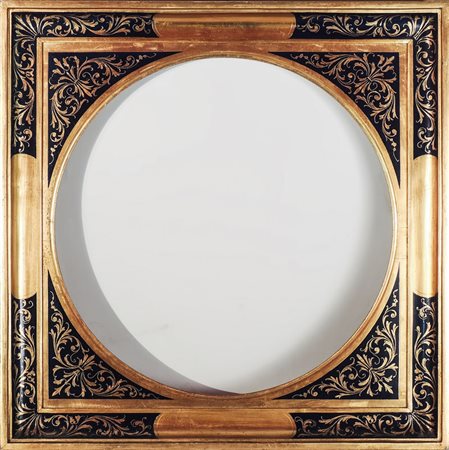 CORNICE IN LEGNO DORATO E DIPINTO - GILDED AND PAINTED WOODEN FRAME cm 51x51