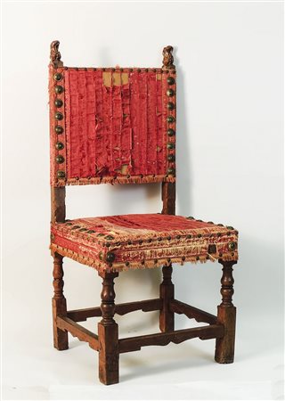 SEGGIOLONE IN NOCE - WALNUT CHAIR realizzata in stile Neorinascimento,...