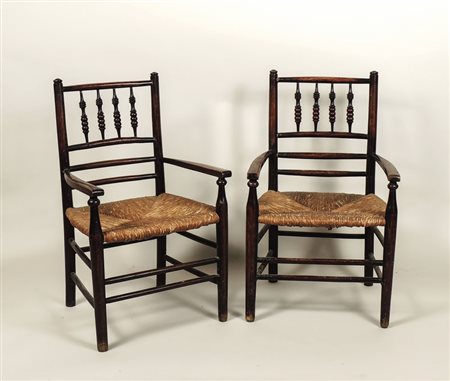 COPPIA DI POLTRONCINE DA BAMBINO IN NOCE - PAIR OF WALNUT CHILDREN'S...