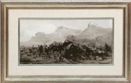 ALVARO DANTI (1911-1985) Paesaggio - Landscape olio su faesite - oil on...