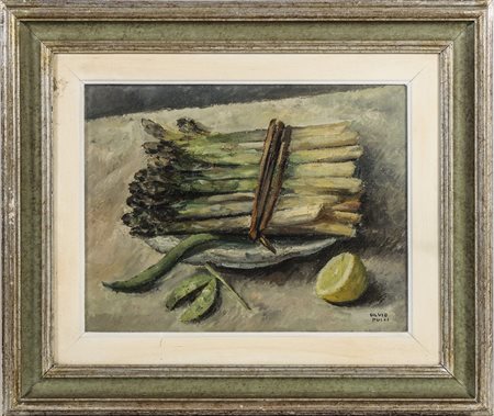 SILVIO PUCCI (1892-1961) Natura morta con asparagi e limone - Still Life with...