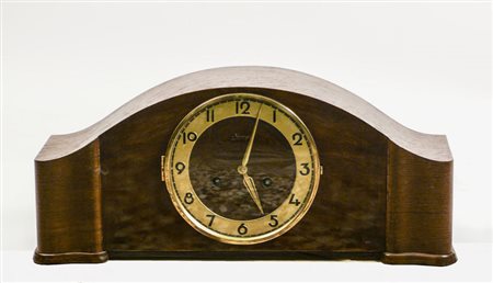 OROLOGIO DA TAVOLO IN RADICA DI NOCE E ROVERE - BURR WALNUT AND OAK TABLE...