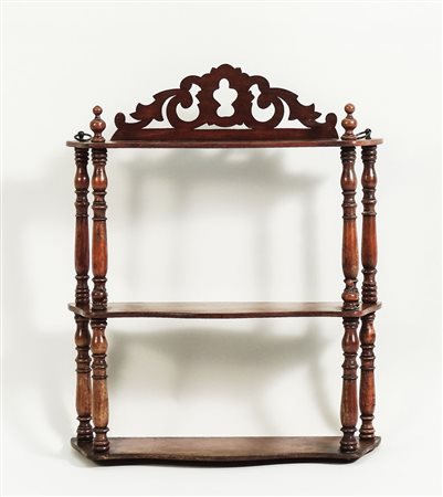 ETAGERE PENSILE IN MOGANO - MAHOGANY WALL ETAGERE Inghilterra, fine del XIX...
