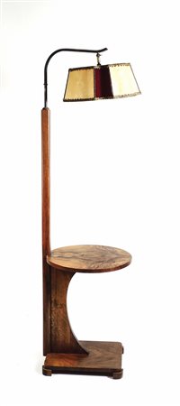 PIANTANA IN NOCE E RADICA DI NOCE - WALNUT AND BURR WALNUT FLOOR LAMP Periodo...