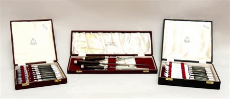 SERVITO DI POSATE DA ARROSTO IN SHEFFIELD E CORNO - SHEFFIELD AND HORN ROAST...