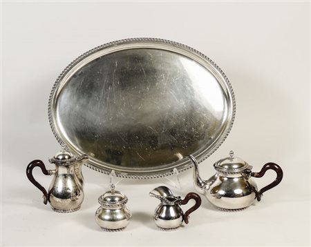 SERVITO DA TE E CAFFÈ IN ARGENTO - SILVER COFFEE AND TEA SET Fornari, Roma,...