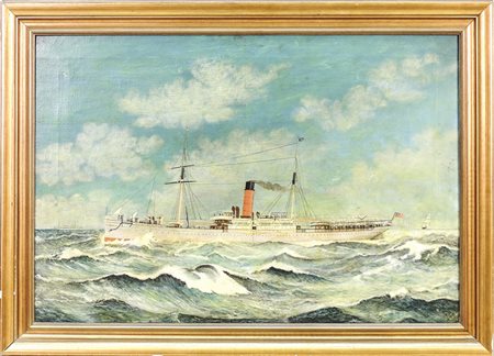 PAESAGGIO MARINO CON NAVE - SEASCAPE WITH SHIP fine del XIX secolo - late of...