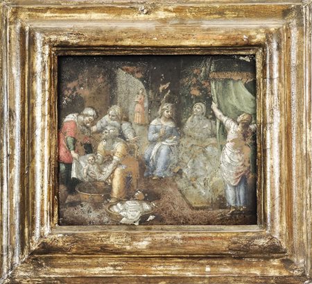 LA NASCITA DI MARIA - BIRTH OF MARI Scuola toscana del XVII secolo - Tuscan...