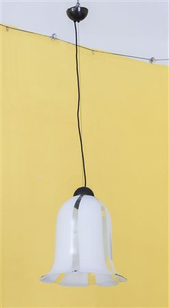 LAMPADARIO IN VETRO DI MURANO BIANCO E INCOLORE - VENETIAN GLASS CHANDELIER...