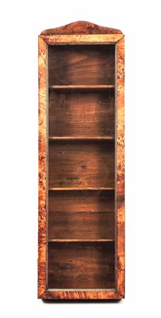 TECA PENSILE IMPIALLACCIATA IN RADICA DI NOCE - BURR WALNUT WALL CABINET...