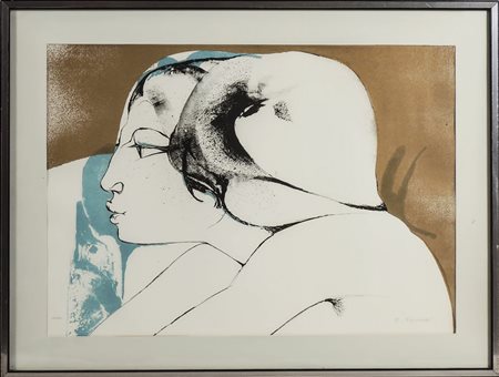 FERNANDO FARULLI (1923-1997) Ritratto femminile - Female Portrait litografia...