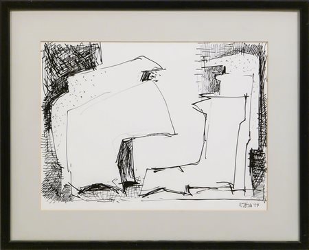 GUALTIERO NATIVI (1921-1999) Studio 1994 - Study china su carta - indian ink...