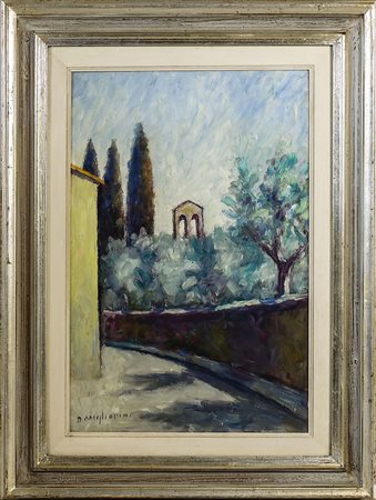 DINO MIGLIORINI (1907-2005) Scorcio di strada - Country Street View olio su...