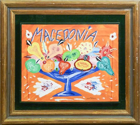 BRUNO DONZELLI Macedonia - Fruit Salad olio su tela - oil on canvas, firmato,...