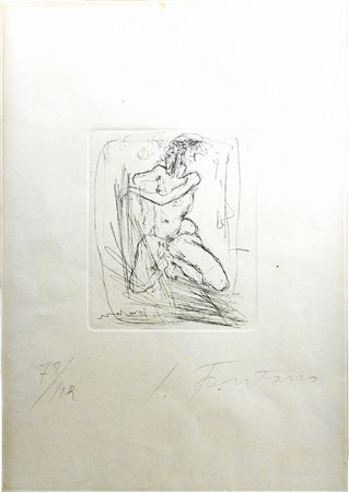 LUCIO FONTANA (1899-1968) Nudo 1964 - Nude acquaforte - etching, es 78/102....