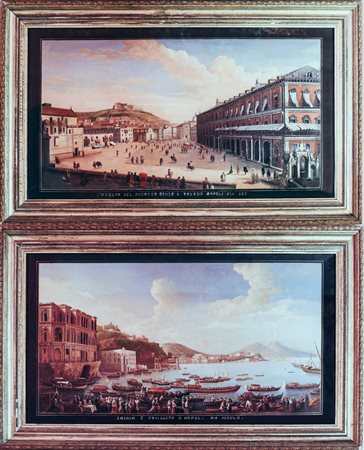 VEDUTE NAPOLETANE coppia di gouaches su carta - a pair of gouaches on paper,...