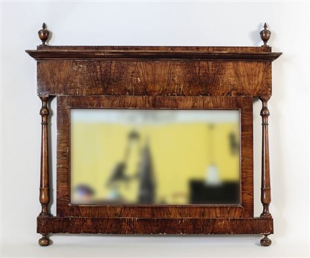 CAMINIERA IMPIALLACCIATA IN NOCE E PIUMA DI NOCE - WALNUT VENEERED OVERMANTEL...