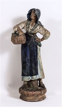 FIGURA DA PRESEPE IN TERRACOTTA - TERRACOTTA NATIVITY FIGURE difetti e...