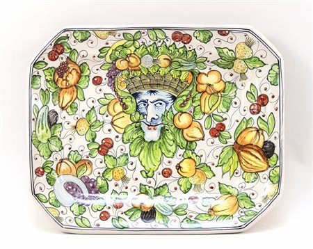 GRANDE VASSOIO DA PARATA IN MAIOLICA - LARGE MAJOLICA TRAY L'Antica Deruta...