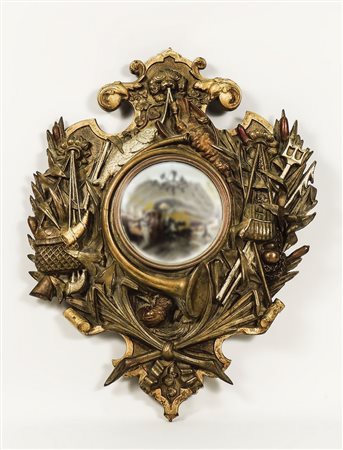 CORNICE IN METALLO DORATO - GILDED METAL MIRROR realizzata come un trionfo di...