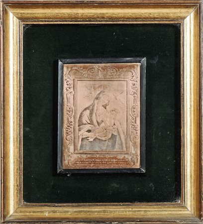 MADONNA CON BAMBINO - THE MADONNA AND CHILD matrice incisa in rame - engraved...