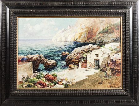 FELICE GIORDANO (1880-1964) Paesaggio marino - Seascape olio su tela - oil on...