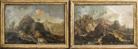 PAESAGGI CAMPESTRI - COUNTRY LANDSCAPE Scuola romana del XVIII secolo - Roman...