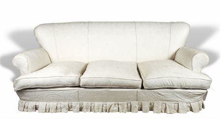 DIVANO A TRE POSTI - WHITE UPHOLSTERED SOFA alto schienale, braccioli...