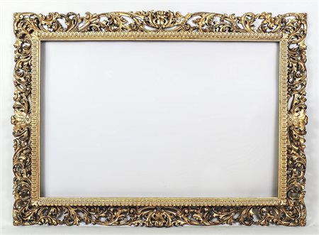 CORNICE IN LEGNO DORATO - GILTWOOD FRAME XIX secolo - 19th Century intagliata...