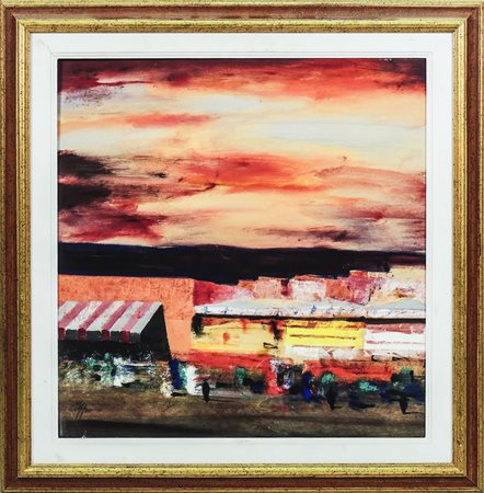 SALVATORE MAGAZZINI Marrakech olio su tavoletta - oil on panel, firmato, al...