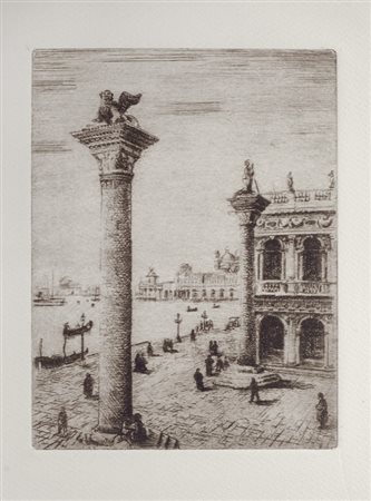 Vitali PIAZZA SAN MARCO Acquaforte, mm. 345x250 (foglio); mm. 18,5x140 (lastra)