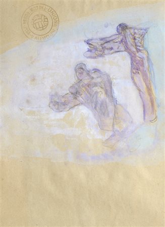 Spartaco Carlini (Pisa, 1883 - 1949) COMPOSIZIONE Acquarello su carta, cm. 18x13