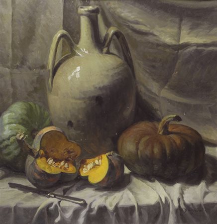 Amelia Mecherini (Firenze, 1890) NATURA MORTA, 1927 Olio su cartone, cm....