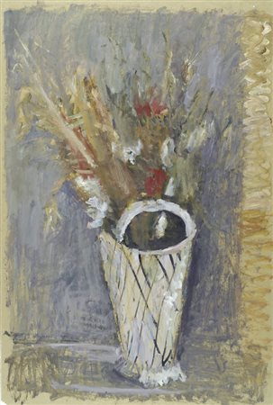 Mario Marcucci (Viareggio, 1910 - 1992) FIORI Olio su carta, cm. 75x50 Firma...