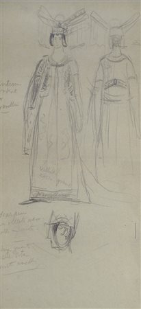 Moses Levy (Tunisi, 1885 - Viareggio, 1968) STUDIO PER COSTUME Matita su...